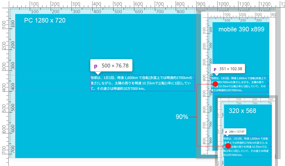 width プロパティのレスポンシブ