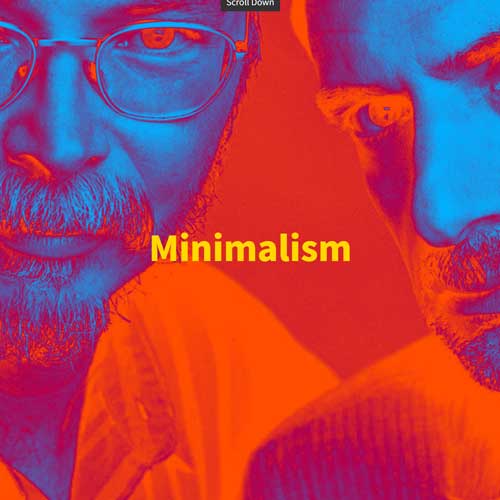 フルスクリーンの画像をスクロールするとヘッダーに収めてアイコンやリンクを表示する。メインはデザイン・モジュールを組み合わせる。